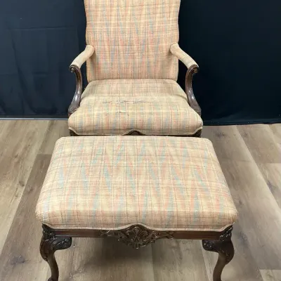 Georgian-Style Carved Armchair 