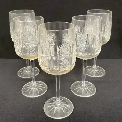 Bohemian Lead Crystal Wine Glasses