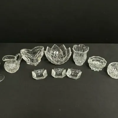 Collection Of Mismatched Crystal Items 