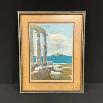 A View From The Ruins Watercolor 