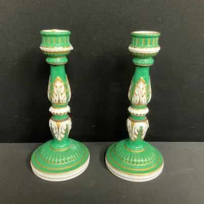 Porcelain French Candlesticks 