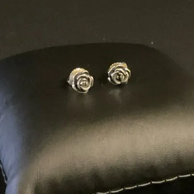 James Avery Sterling Rose Post Earrings 