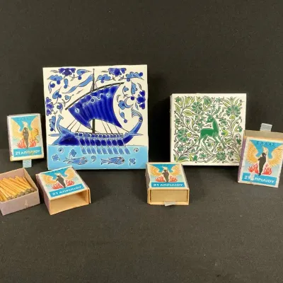 Nassos Keramik Tiles Turned Matchbox Holders