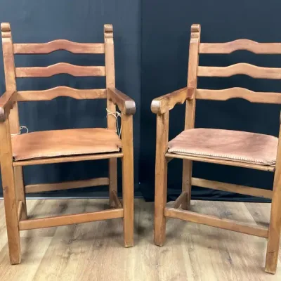 Rustic Wooden Armchairs 