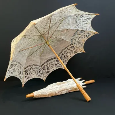 Ivory Victorian Style Lace Parasols 