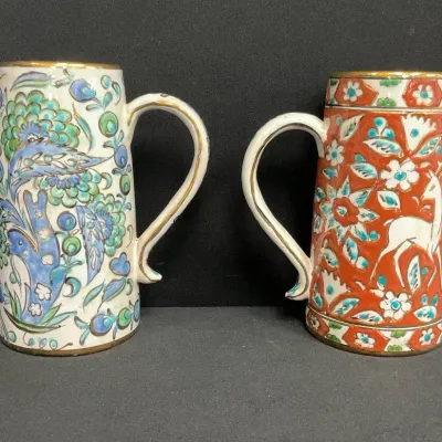 Pair Of Vintage Greek Steins