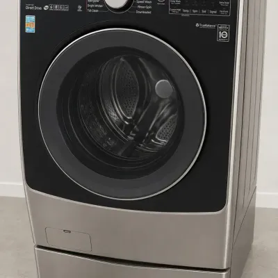 Working LG WM8000HVA Mega-Capacity Steam Washer with Pedestal