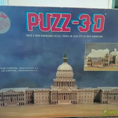 Vintage Wrebbit Puzz-3D U.S. Capitol Washington DC 690 Piece 3D Puzzle Complete?