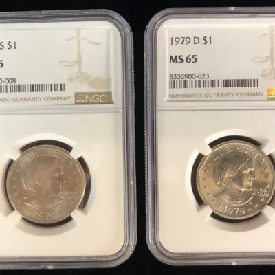 1979-S & 1979-D Susan B Anthony Dollars, NGC MS-65, 2 Total 