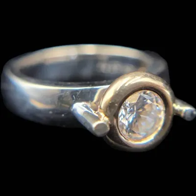 10K White Gold & Yellow Lab Grown Diamond Ring NAGL #1230246