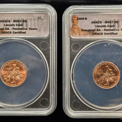 2009-P & 2009-D Lincoln Cent High Grade MS-67 Red Formative Years ANACS