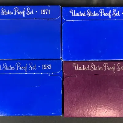 1971, 1972, 1983, & 1984 Original US Mint Proof Sets, 4 Total
