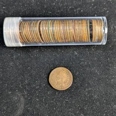 Roll of 50 Indian Head pennies