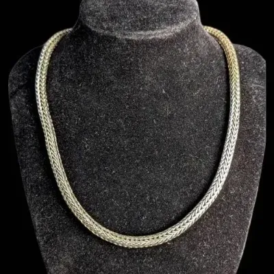 18"  Sterling Silver Byzantine Necklace 74.52 grams