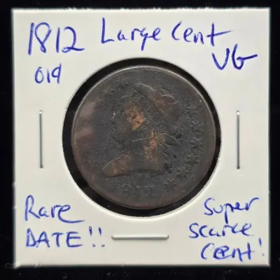 1812 Large Cent Very Scarce Date, Classic Head Cent