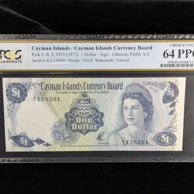 PCGS MS-64 PPQ 1972 Cayman Islands $1