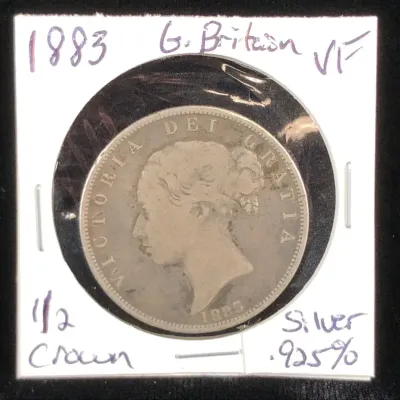 1883 Great Britain 1/2 Silver Crown 