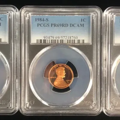 1983-S, 1984-S, & 1985-S Lincoln Proof Cents, PCGS PR69RD DCAM, 3 Total