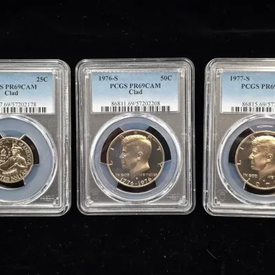 1977-S, 1976-S Proof Kennedy Halves PR-69 CAM PCGS