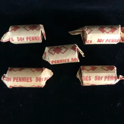 Partial Better Date Wheat Cent Rolls, 1920-P (25), 1929-S (23), 1935-S (20), 1947-S (19), 1949-S, 22