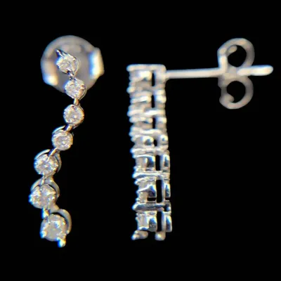 Pair of 10K White Gold Diamond Earrings NAGL #1230225