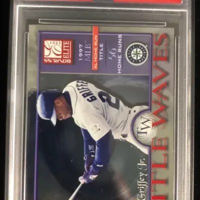 2001 Donruss Elite Griffey Jr. Baseball Card, 968 of 1997, PSA 8