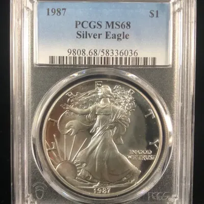 1987 Better Date 1oz. Fine Silver Eagle Dollar, PCGS MS68