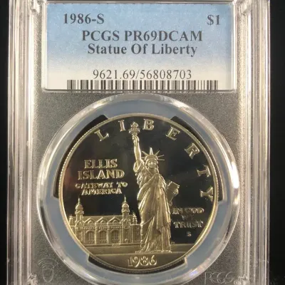 1986-S Silver Proof US Mint Statue of Liberty Commemorative Dollar, PCGS PR69DCAM