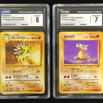 2 1997 Japanese Pokemon Cards Cubone & Sandslash CGC Graded