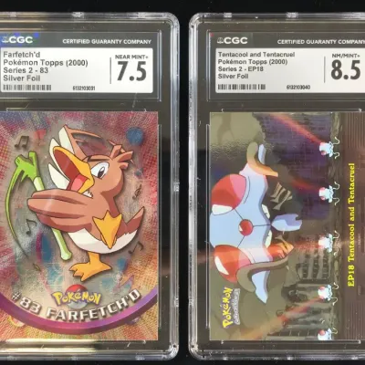 2 2000 Topps Silver Foil Pokemon Cards CGC Graded
