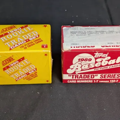 1989 Topps and 1990 Score Sealed Baseball Card Sets.