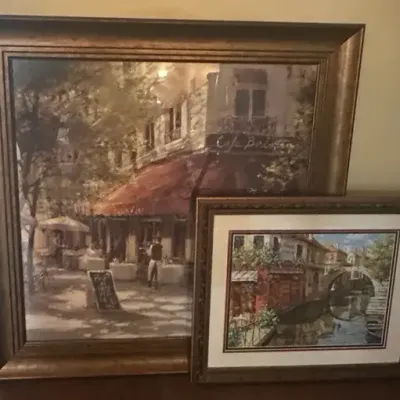 Framed Art Prints- “Cafe Berlotti” And “Douce France” 