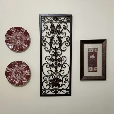 Red And Floral Wall Decor