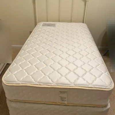 Twin Bed With White Metal Frame