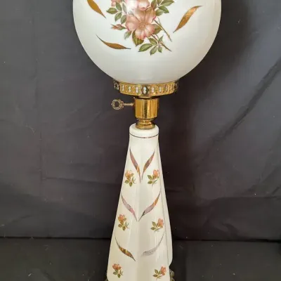 Vintage Atomic Floral Table Lamp