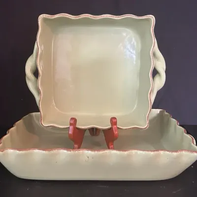 Set Of 2 Park Designs “Village Collection” Handled Casserole Dishes