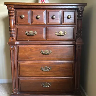 Tall Pressed Wood Dresser 