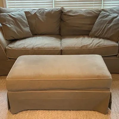 Hickory Hill Grey Couch + Ottoman