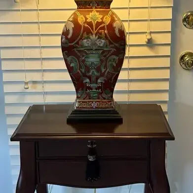 Butler Console Table + Oriental Table Lamp