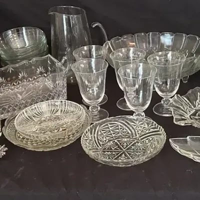 31-Piece Assorted Glass & Crystal Serveware, Stemware & Tableware Collection
 - Set 6