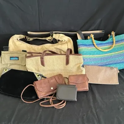 Genuine Leather Wallets With Other Assorted Bags