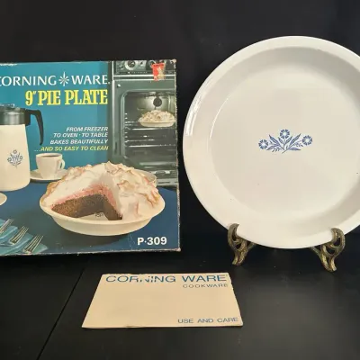 Original Corning Ware 9” Pie Plate With Original Packaging  