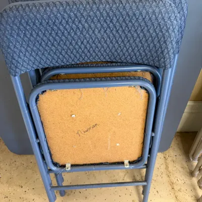 Metal Folding Chairs And Folding Table 
