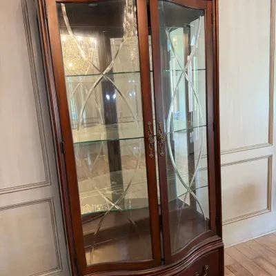 Large Glass And Wood China Cabinet