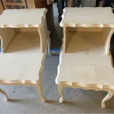 Vintage white side tables