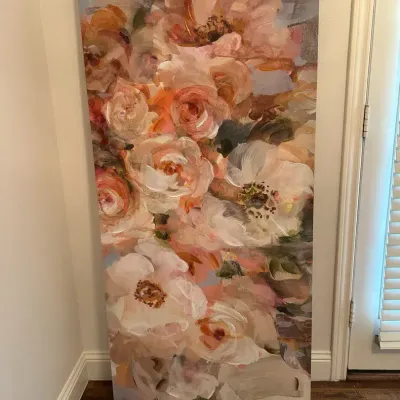 Large Floral Painting On Canvas