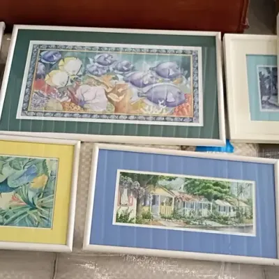 Collection of Signed & Numbered Framed Prints Behind Glass & More