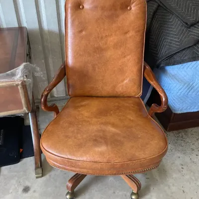 Faux Leather Office Chair On Casters