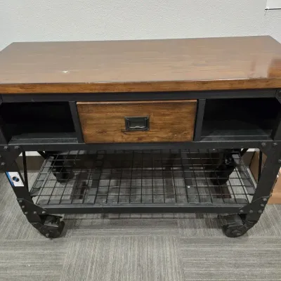 Sale Photo Thumbnail #63: Wood/Metal Storage Unit On Wheels
48x19x38