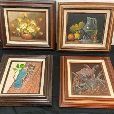 4 Identical Frames With Painted Art